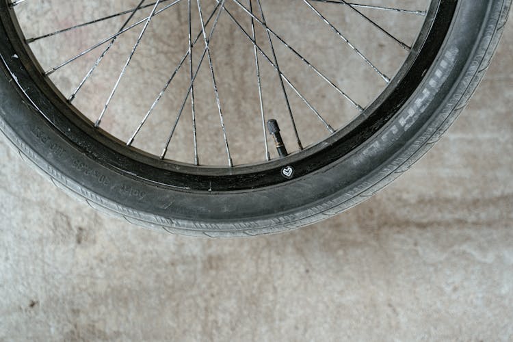 A Black Bicycle Wheel