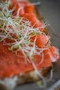 Sliced Salmon on a Slice of Bread