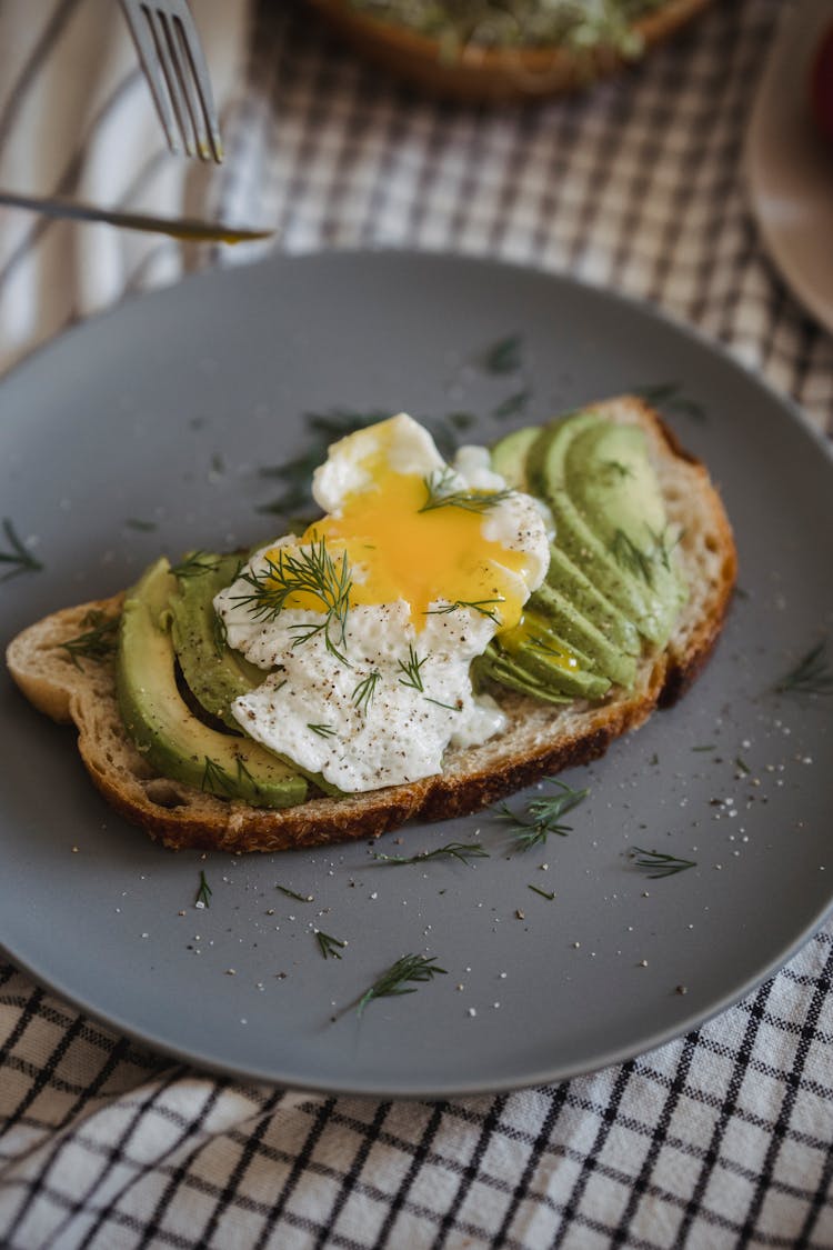 Avocado With Poached Egg Sandwich 