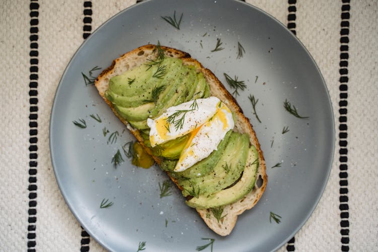 Avocado With Poached Egg Sandwich 