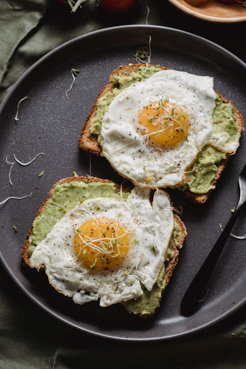 무료 계란, 빵, 수직 쐈어의 무료 스톡 사진