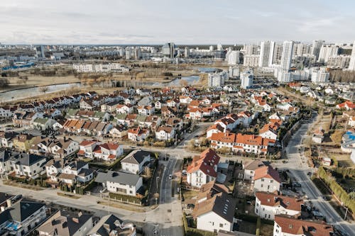 Aerial View of City Buildings