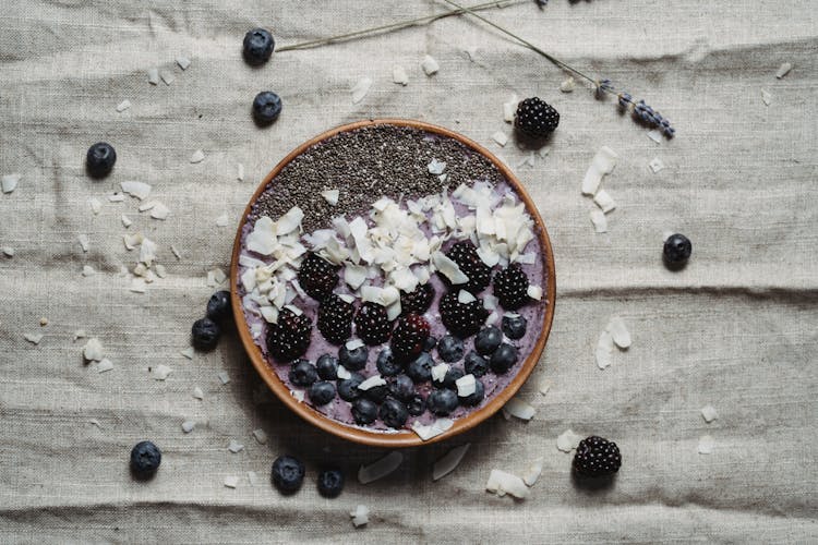 Berries On Brown Round Bowl