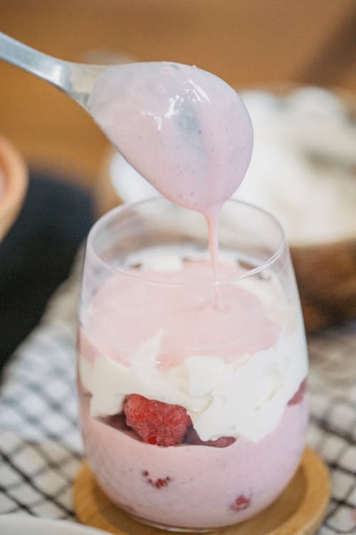 Raspberry Parfait in Glass