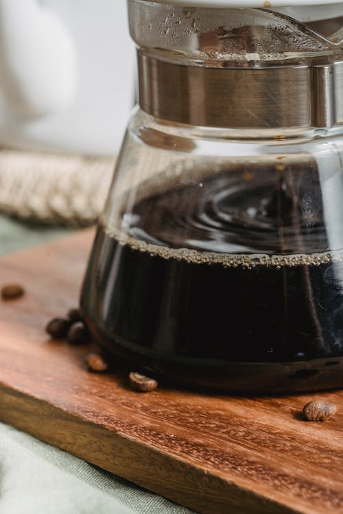 Black Coffee on a Glass Pitcher