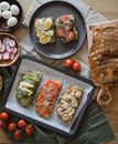 Assorted Sandwiches on Gray Food Tray and Plate