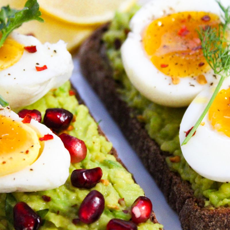 Egg and Avocado Breakfast Sandwich on Toast