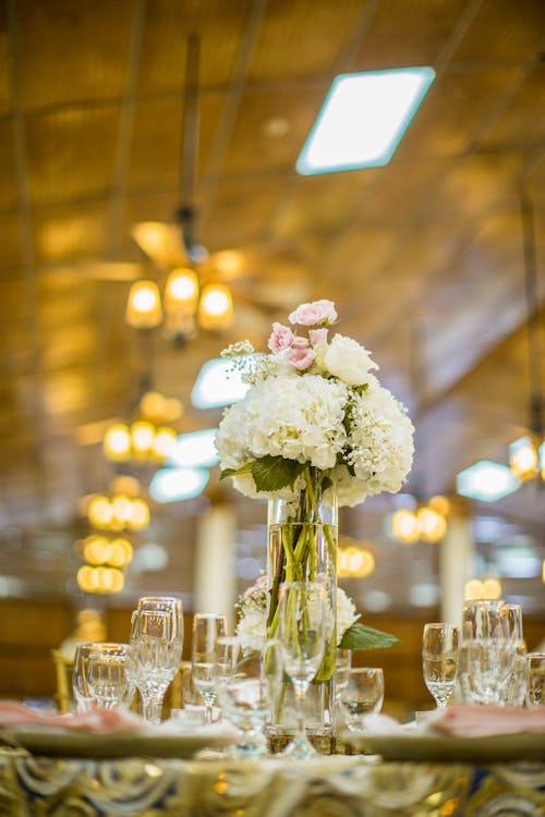 An Elegant Table Setting of a Wedding