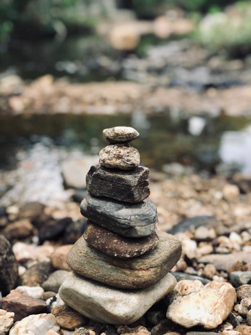 Free Close-Up Shot of Stack of Stones Stock Photo