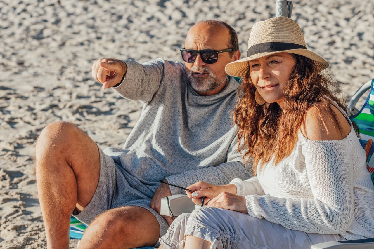 Mature couple looking peaceful