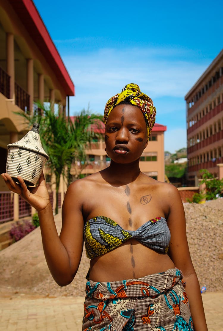 Portrait Of Woman With Traditional Tattoos