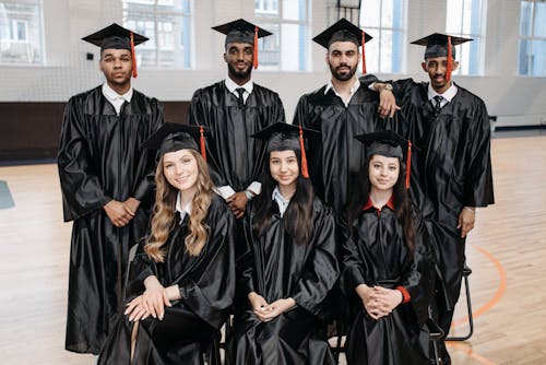 Free Group of People Wearing Academic Dress Stock Photo