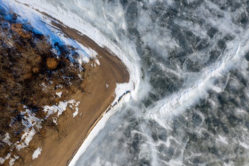 俯視圖, 冬季, 凍結的 的 免费素材图片