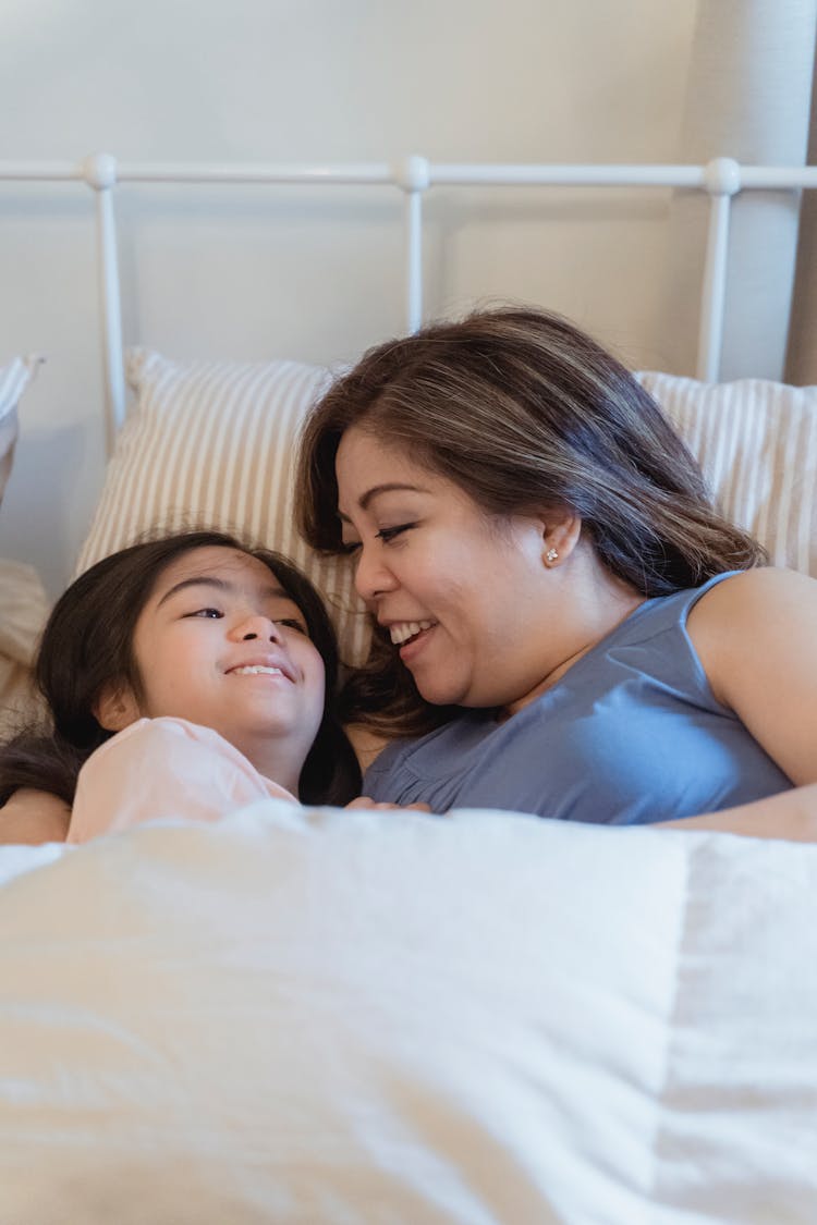 Close-Up Shot Of A Mother Talking To Her Daughter