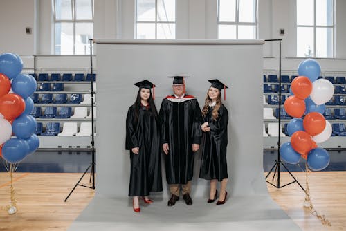Free Photo of People Taking a Graduation Picture Stock Photo