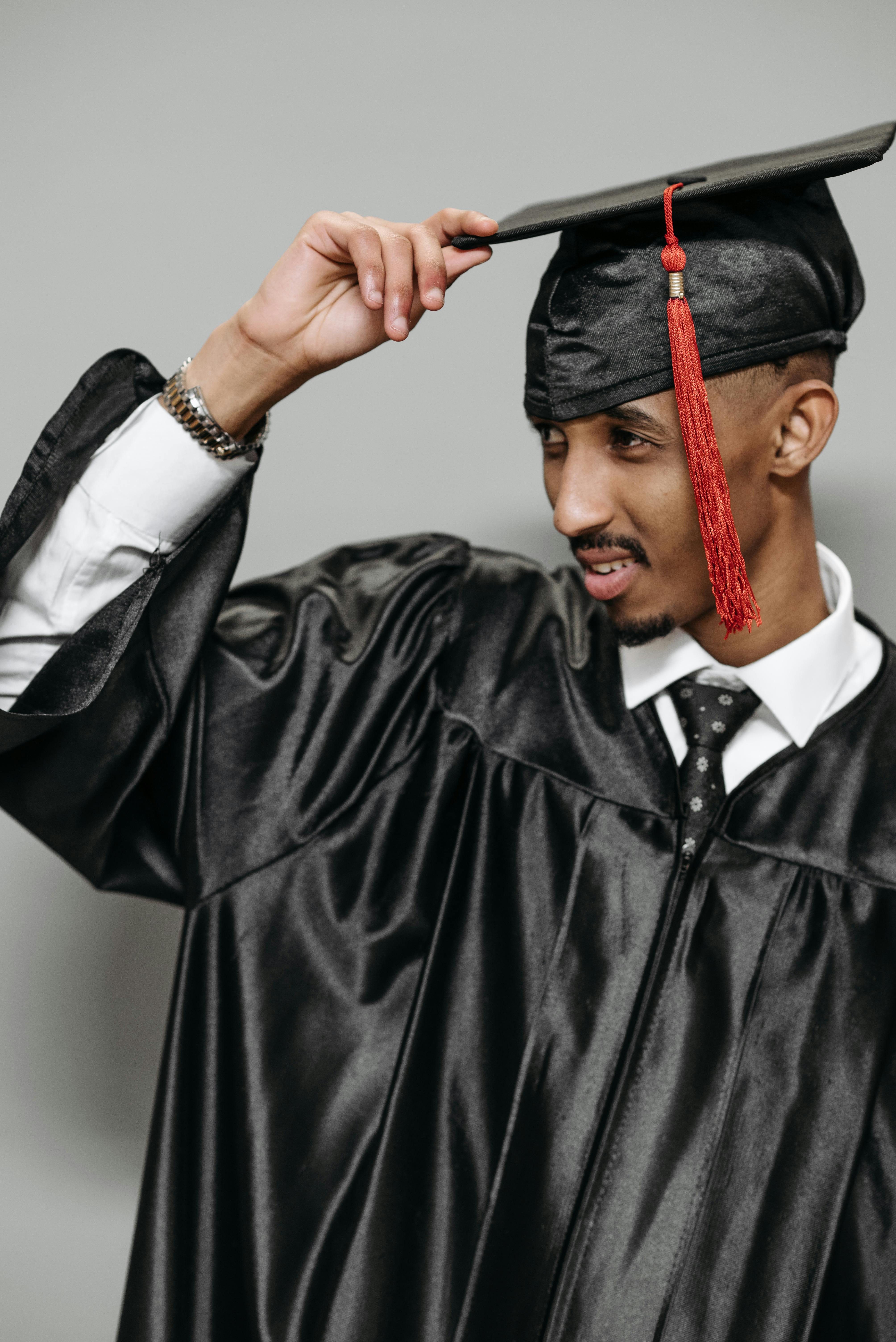 Black Graduation Gown with Hat for Adults | Party Expert