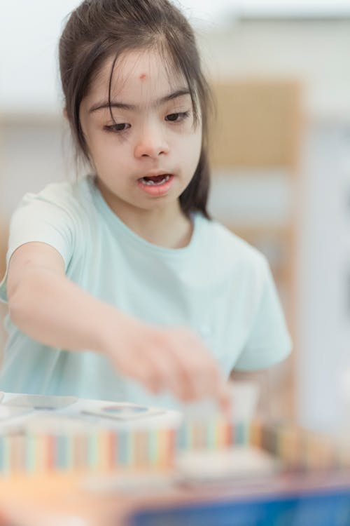 Portrait of Little Girl Playing