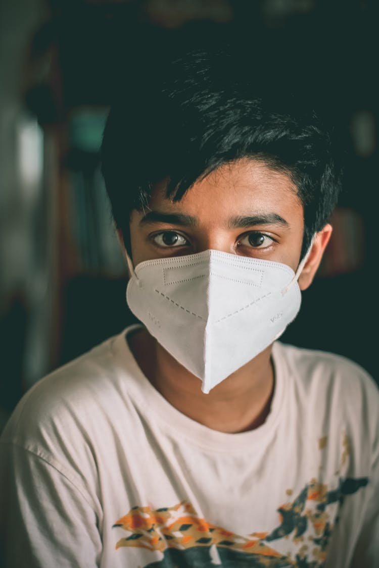 Boy Wearing Face Mask