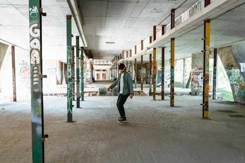 Active Man Riding Skateboard