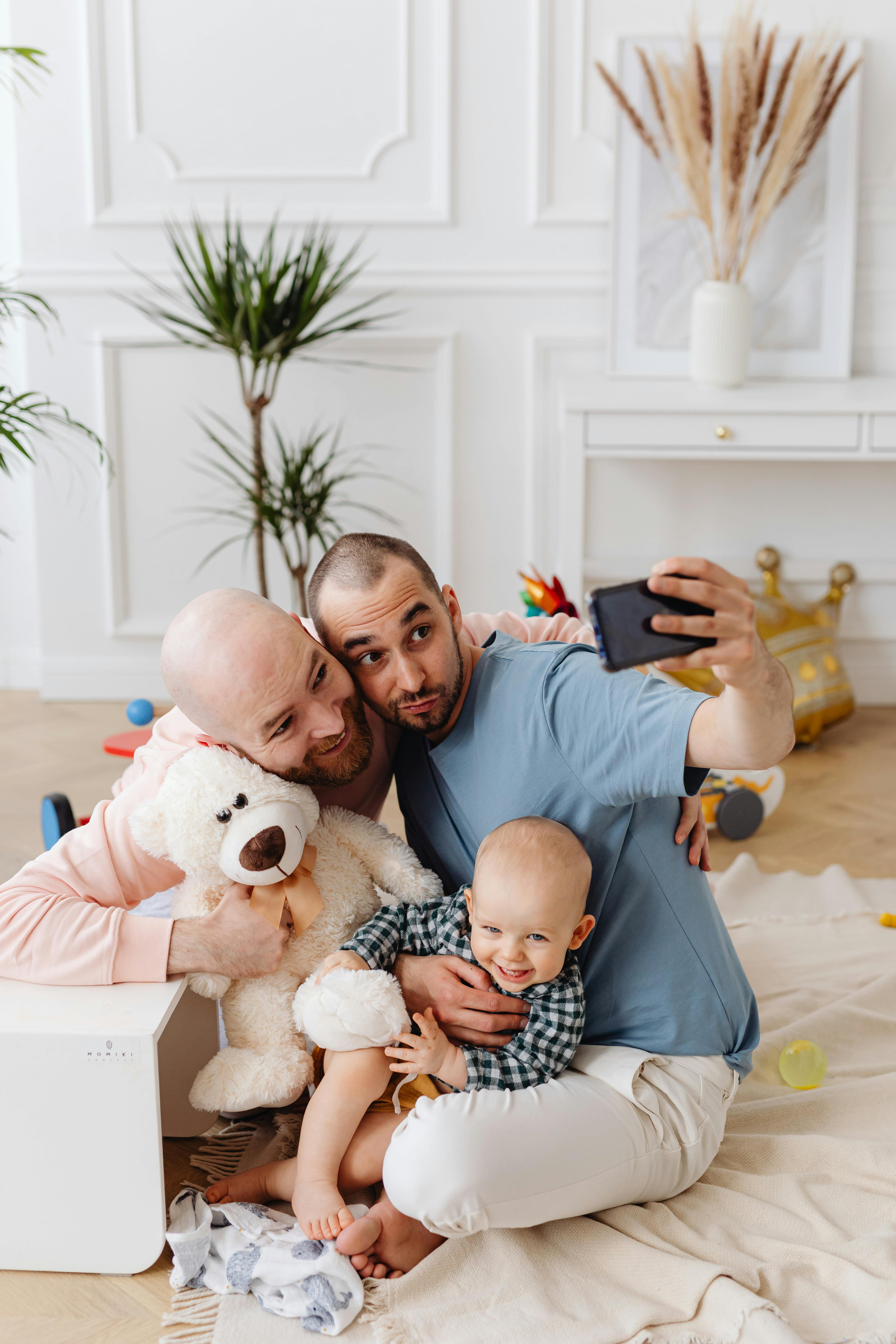 happy family taking a photo