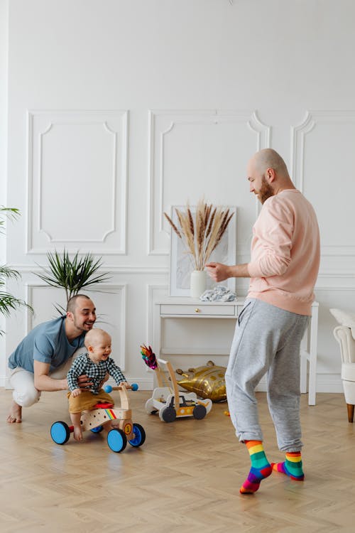 Free A Family Playing in the Room Stock Photo