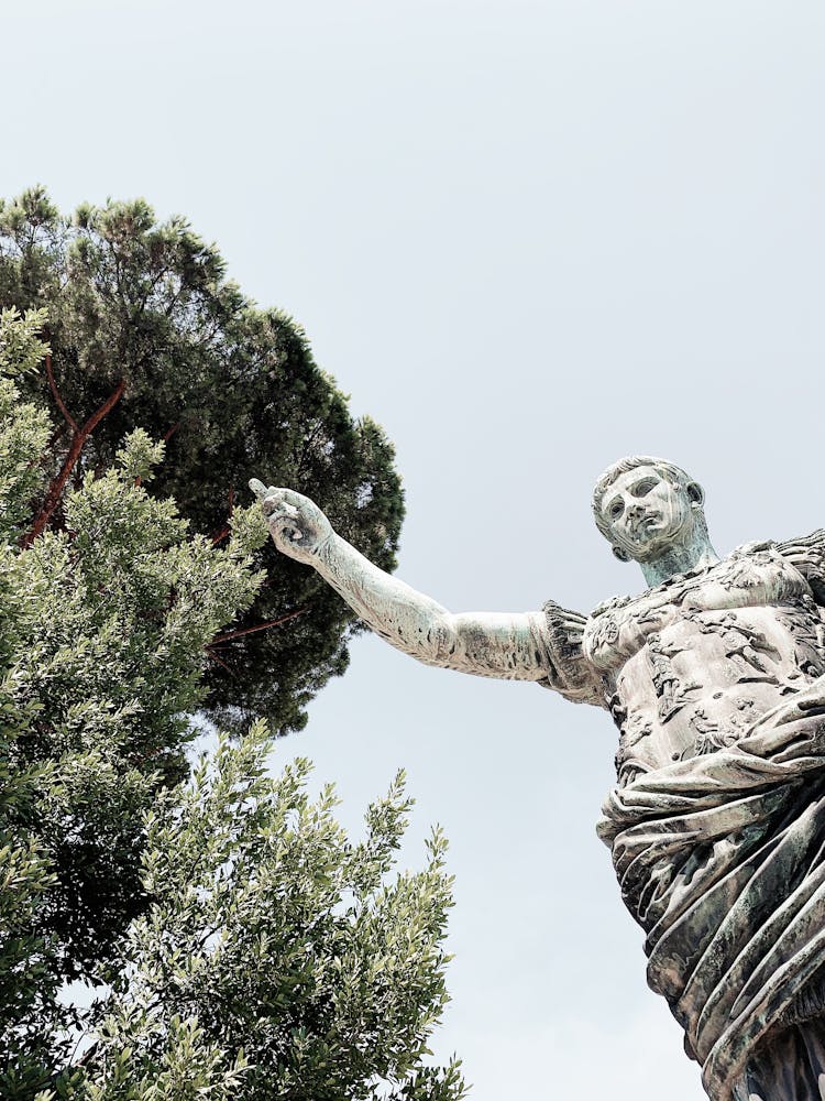 Low Angle Shot Of The Augustus Of Prima Porta Statue