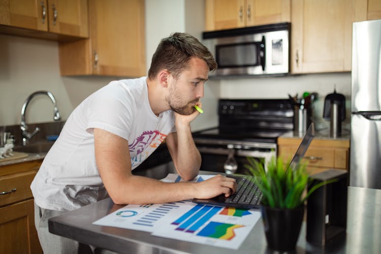 A Man Working From Home