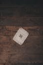 Napkin with ornament on wooden floor
