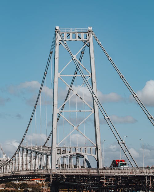 Free Steel Bridge Under a Blue Sky Stock Photo