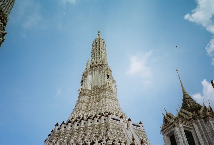 Traditional Landmarks Against Blue Sky