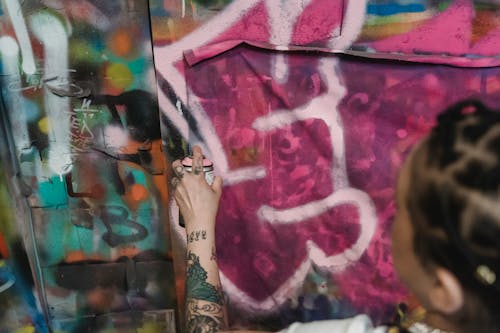 Woman Painting Graffiti 