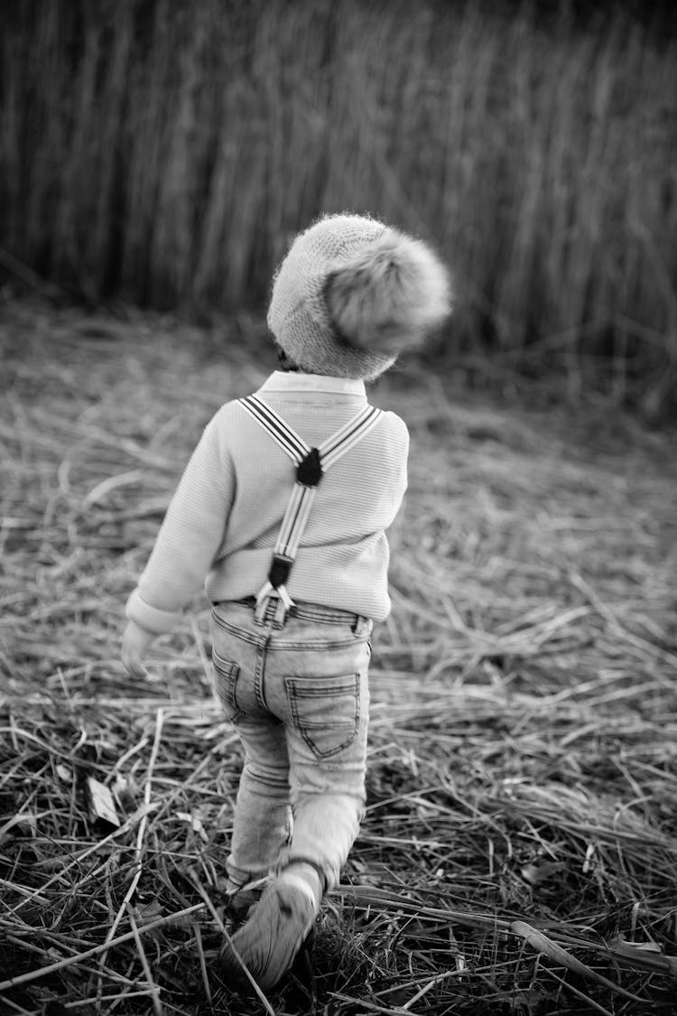 Back View Of A Kid Walking