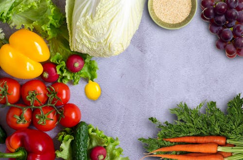 Free stock photo of cabbage, capsicum, carrot