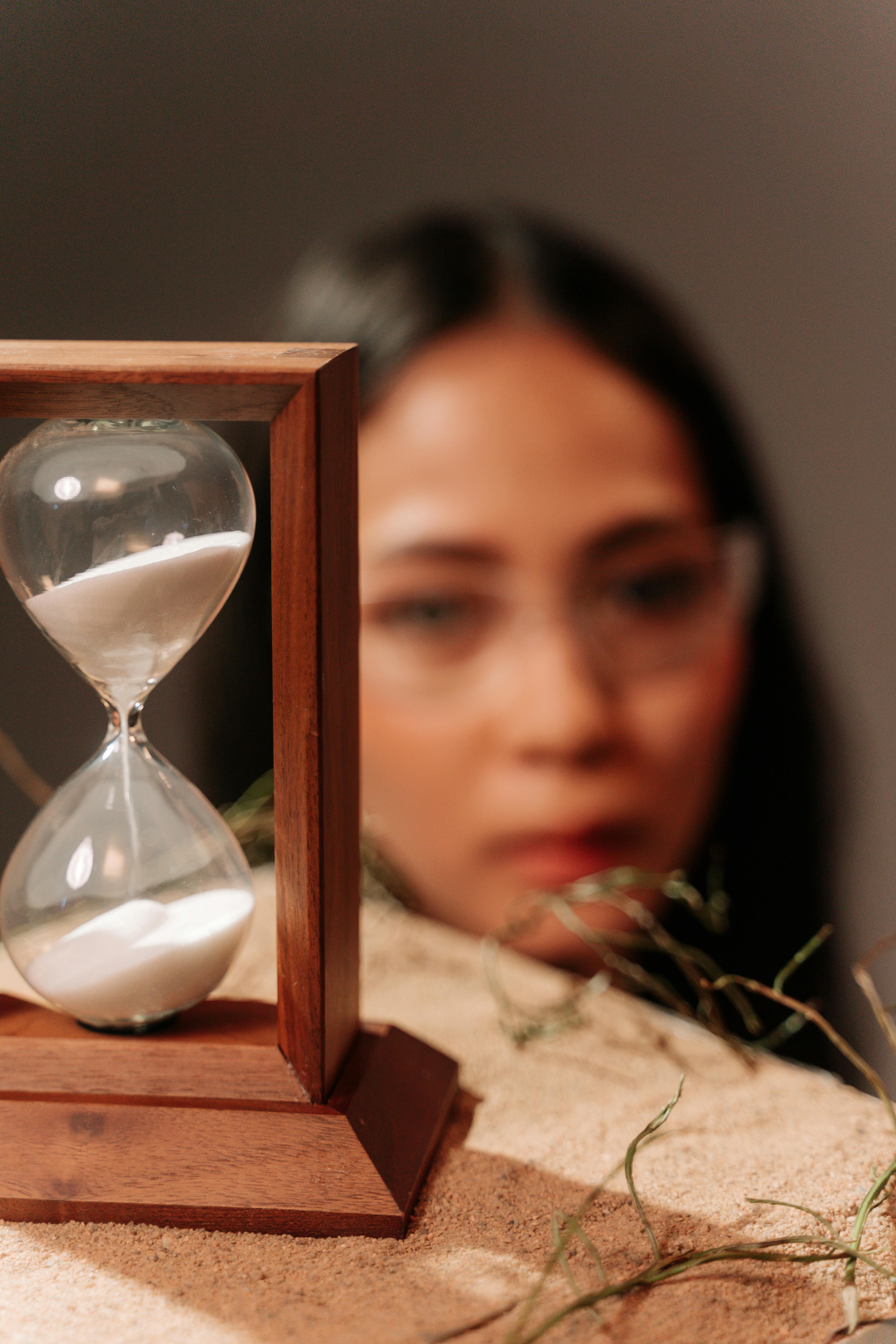 Hourglass on Wooden Frame