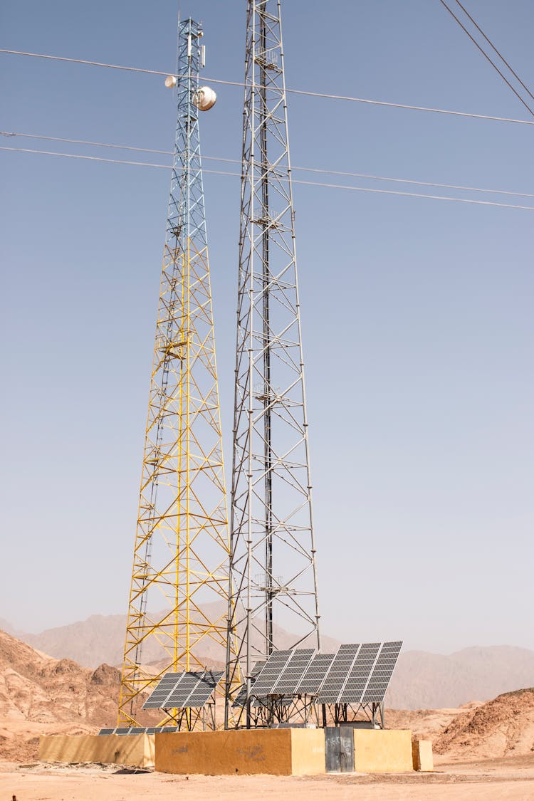 Transmission Towers And Solar Panels