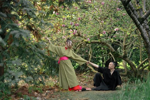 Man And Woman Performing An Artistic Dance