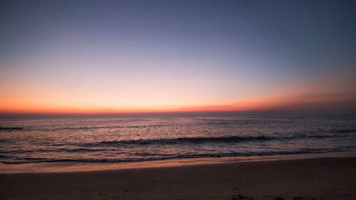 Photo of a Beach During Sunset