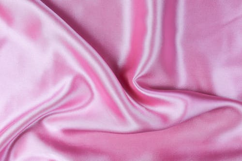 A Close-Up Shot of a Pink Satin Fabric