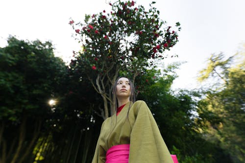 Woman in Green Kimono
