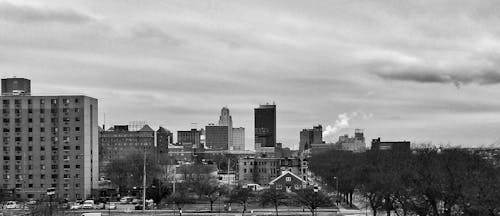 Free stock photo of buildings, city, clouds