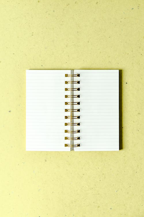 Photo of a Notepad on a Green Surface