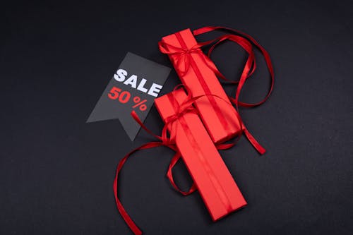 Free Red Gifts with Red Ribbons Stock Photo