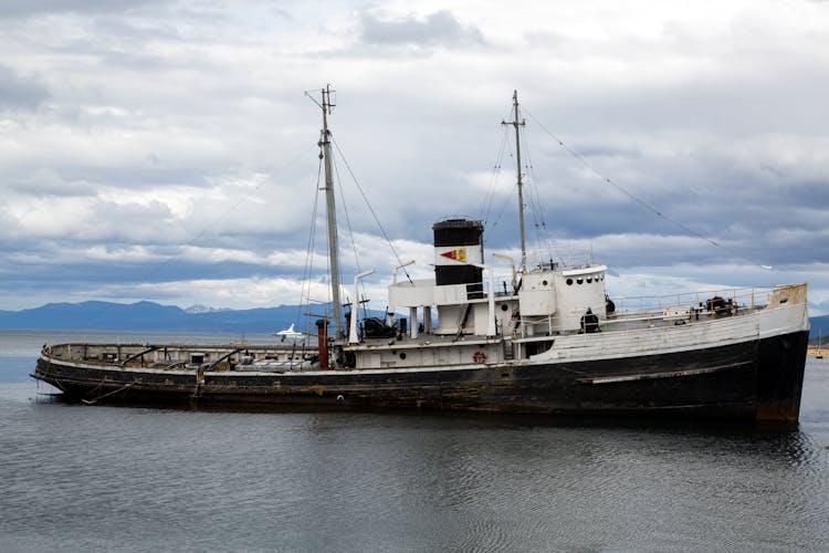 Ship Anchored In Harbor