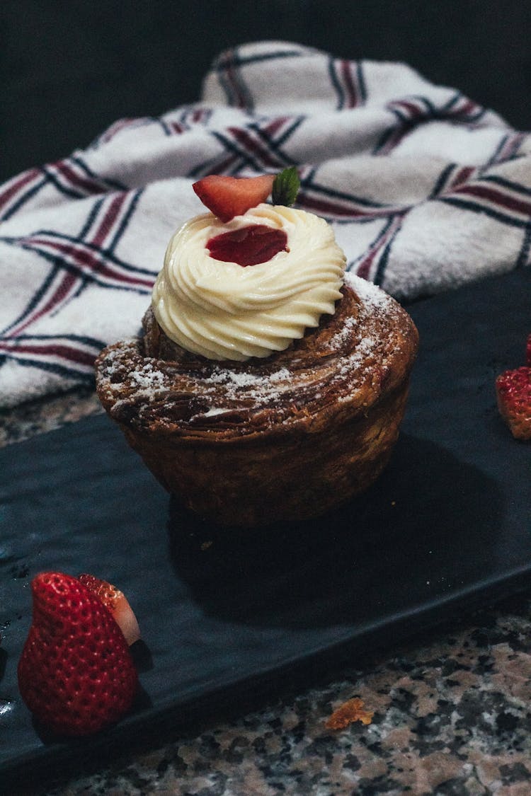 Chocolate Cupcake With Strawberry On Top