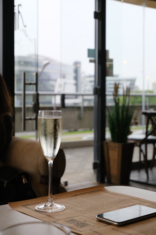 Glass of Champagne on a Table