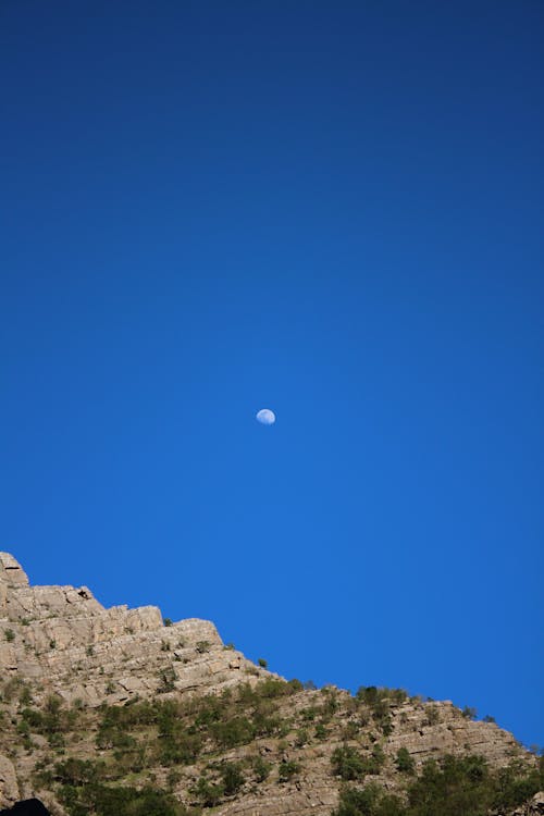 Free Moon over Hill Stock Photo