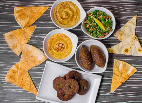 Free Arabic Food Served in a Restaurant  Stock Photo