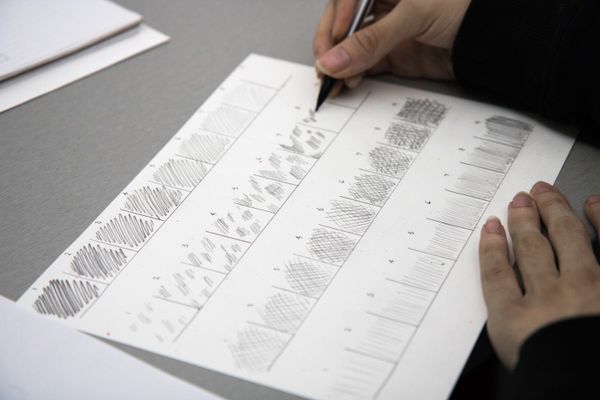 Hatching and value exercise sheet. Photo by Roxanne Minnish on Pexels