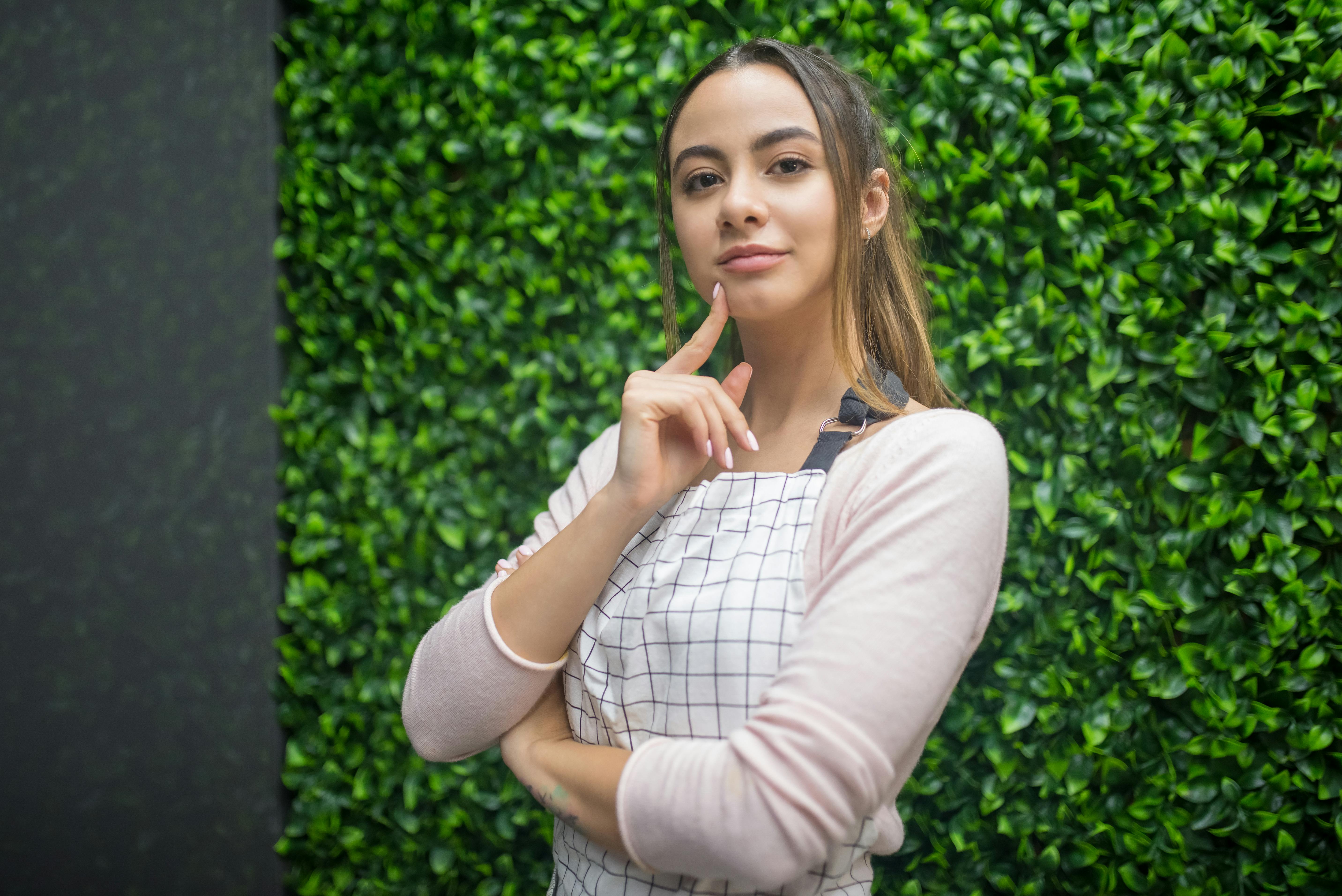 Photo of a Woman Wearing Apron