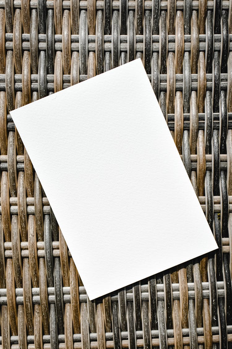 A White Blank Paper On Rattan